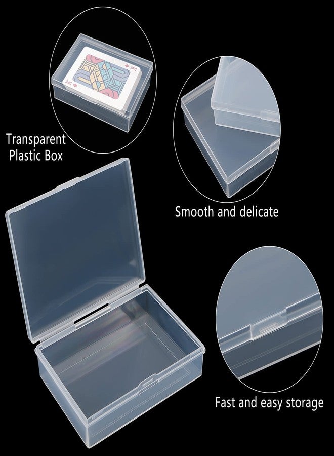 Teqooza Playing Card Case Box, 3.6''x2.6''x0.8'' Deck Plastic Boxes Gaming Card Holder Organizer Empty Snaps Closed Clear Plastic Sort Storage Box, Pack of 2 - Image 4